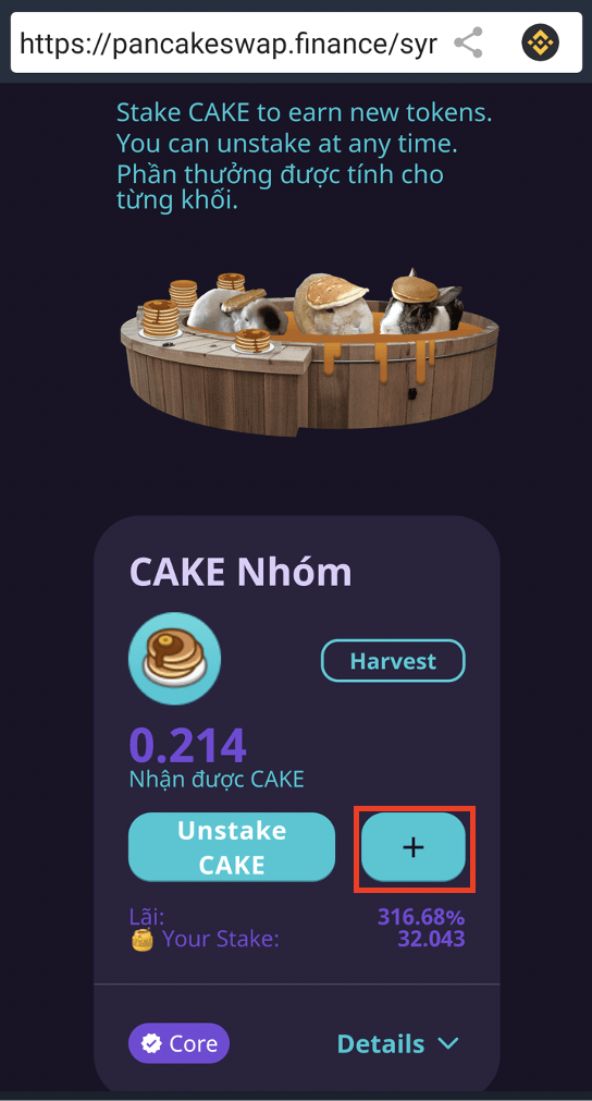 Có thể nhận CAKE bằng cách nào?